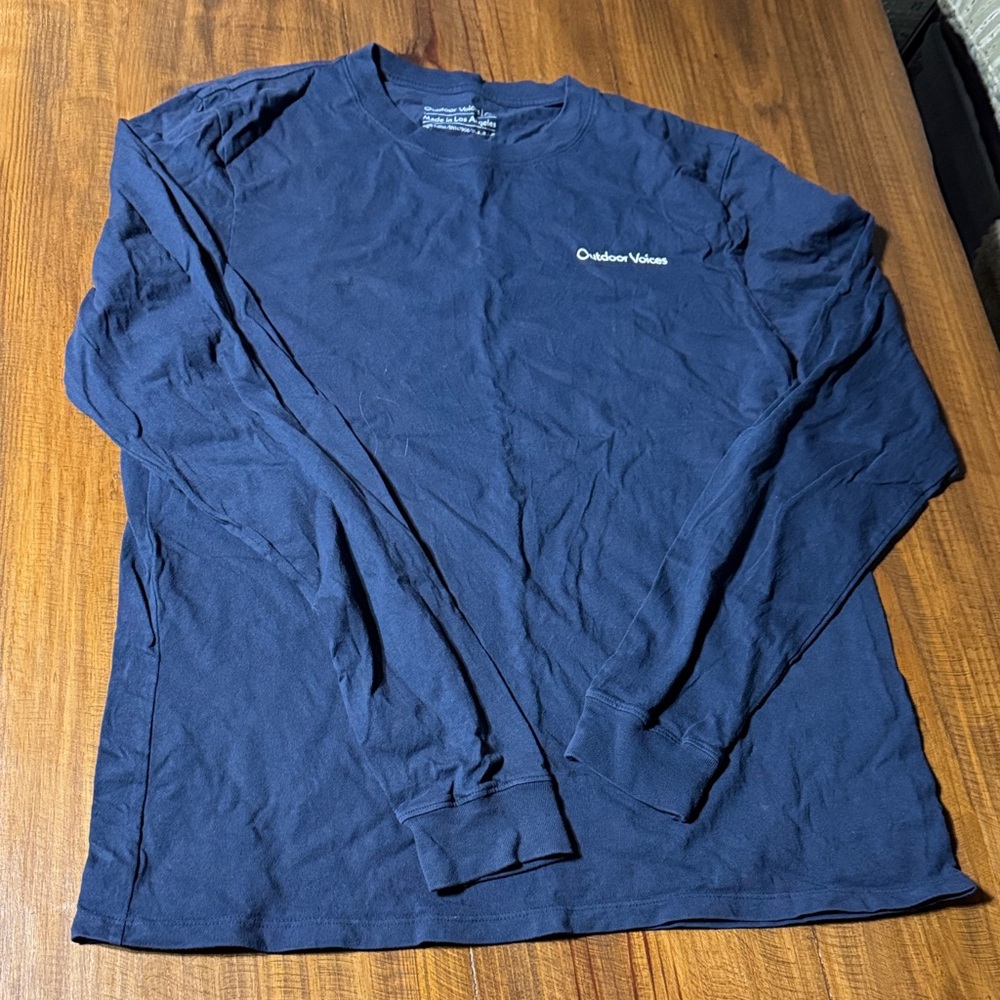 Outdoor Voices Men's Navy Long Sleeve Shirt